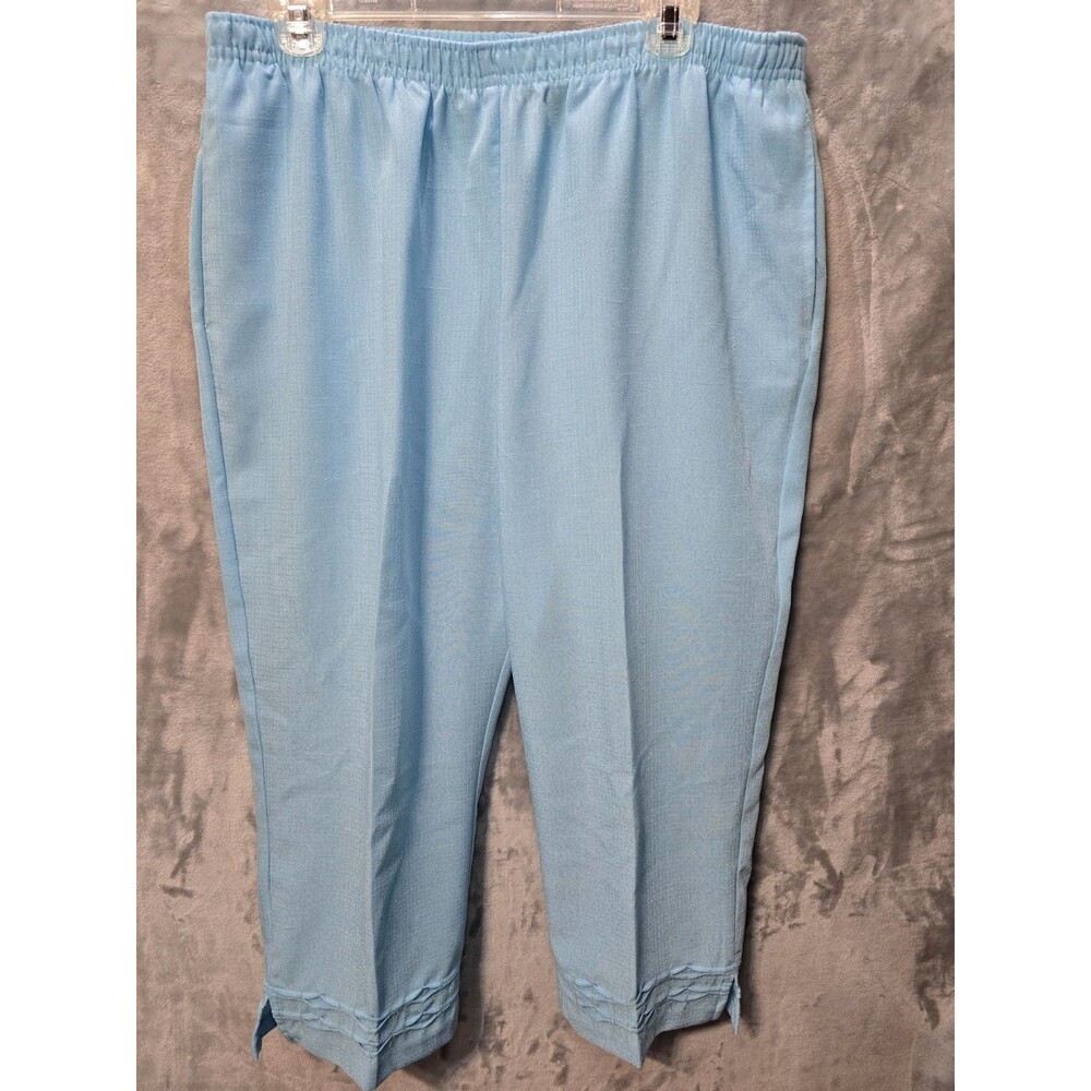 Southern Lady Womens Pull on Lounge Pants Blue Teal Pockets Large